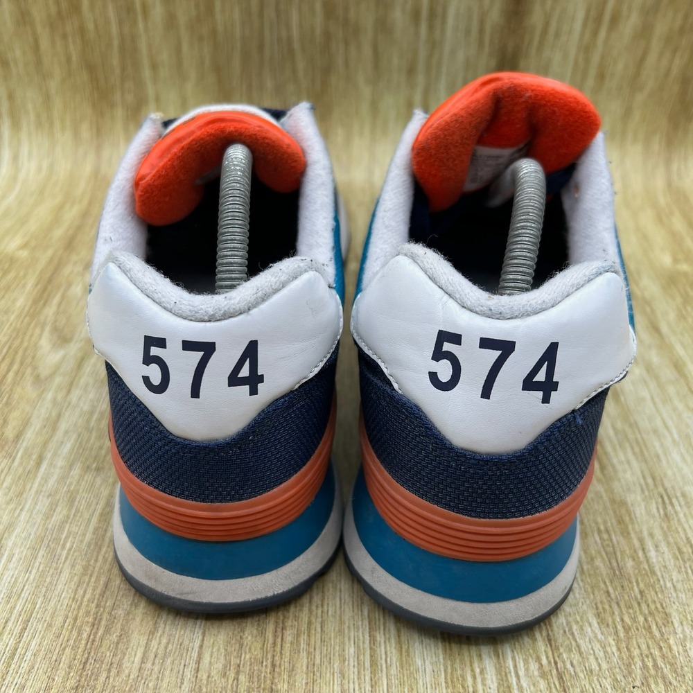 New Balance 574 Sneakers Men's Size 10.5 Navy Teal Orange Low Top ML574WNC - Picture 4 of 10